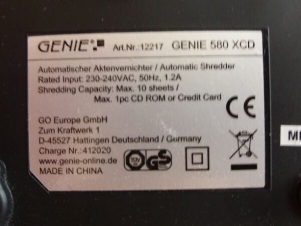 Aktenvernichter Genie 580 XCD